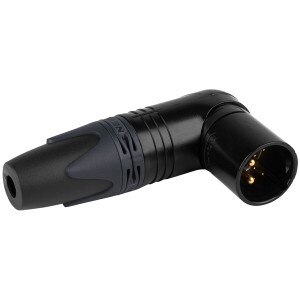 Neutrik NC10MRX-14-B Male 10-Pin XLR 90 Degree Right Angle Cable Connector Black/Gold